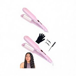 Deep Hair Waver, Crimper for Curling Hair, Ceramic Heating Rod,Tames Frizzy Hair